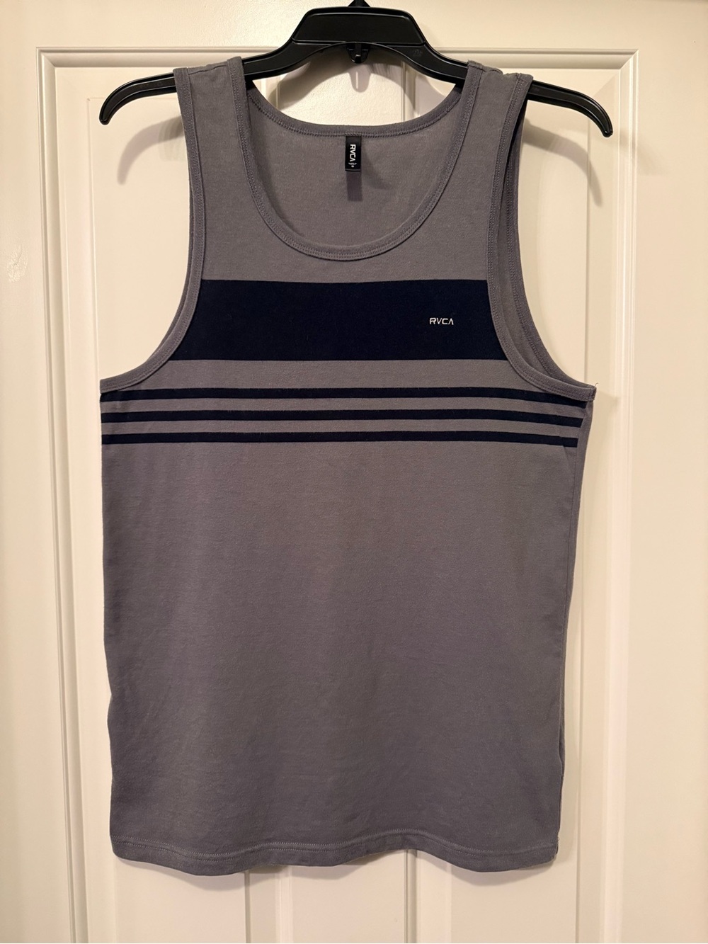 RVCA Gray Tank Top with Black Stripe Panel Size Small